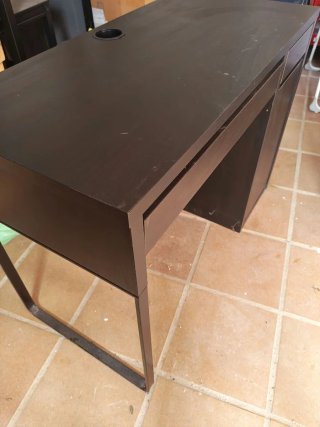 Escritorio madera y metal negro/marrón
