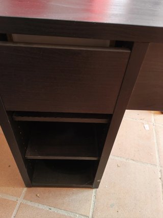 Escritorio madera y metal negro/marrón