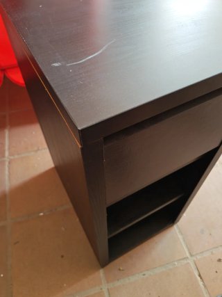 Escritorio madera y metal negro/marrón