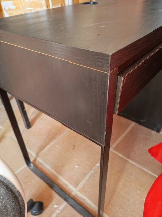 Escritorio madera y metal negro/marrón