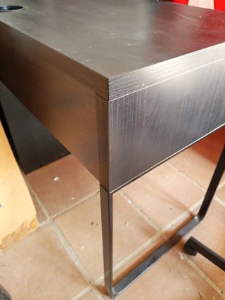 Escritorio madera y metal negro/marrón