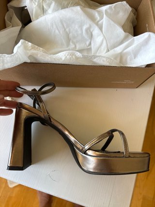 Sandalia tacón MIM plata talla 39