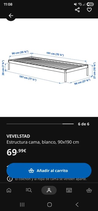 Estructura cama 90x190 + Cabecero