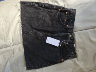 Falda Mango vaquera negra XS