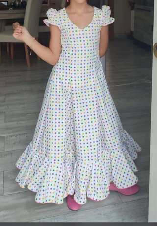 Vestido Rociero Lunares Talla 10