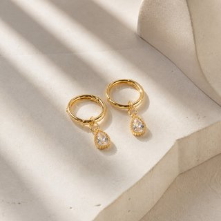 Pendientes Aro Oro con Colgante