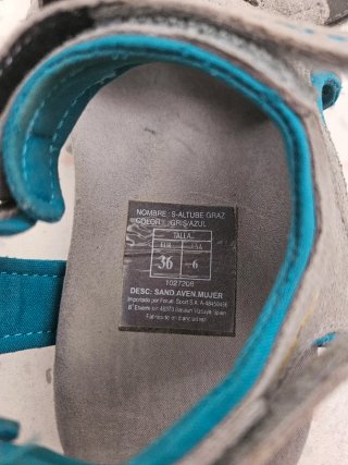 Sandalias Neak Peak ante gris y turquesa