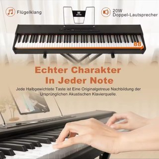 Piano Digital 88 Teclas Semipesadas Bluetooth