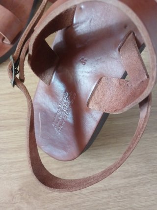 Sandalias de cuero marrón unisex,,para