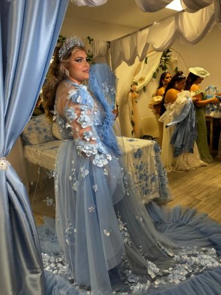 Vata de Novia Azul Talla 42 y 44