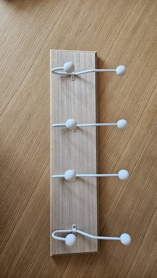 Perchero madera y metal 8 ganchos