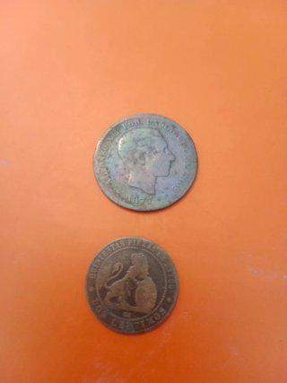 Monedas antiguas 1877 y 1906
