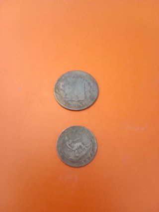 Monedas antiguas 1877 y 1906
