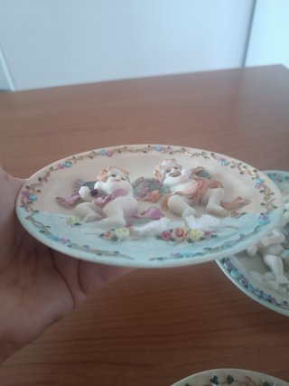 Set 3 Piatti Ceramica Vintage Angeli