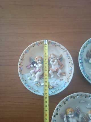 Set 3 Piatti Ceramica Vintage Angeli