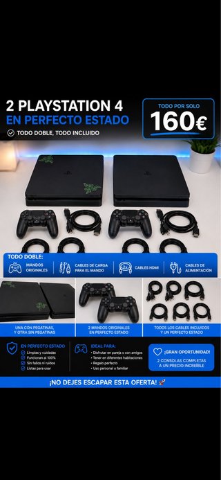 2 Consolas PS4 (PlayStation 4) + Accesorios