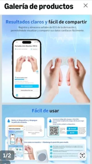 Monitor Cardio ECG potatil PM10, IOS/Android