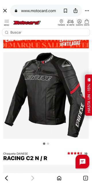 Chaqueta Dainese Racing C2 Piel Talla 52