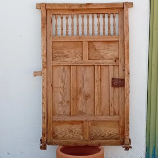 Puerta ventana antigua palillería 152x92 madera