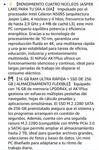 Nipogi Pinova P1 Mini PC 16GB RAM 256GB SSD