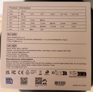 Nipogi Pinova P1 Mini PC 16GB RAM 256GB SSD