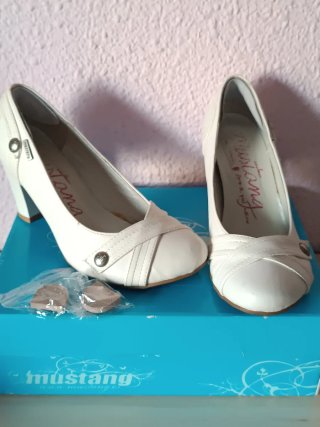Zapatos Mustang Tacon Blanco