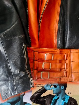 Chaqueta Biker Vintage Unisex 100% Cuero