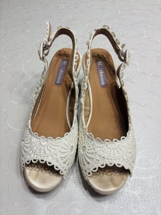 Cuña Novia cuña Encaje Blanco