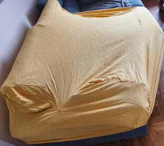 Funda sofá y butaca tela amarilla