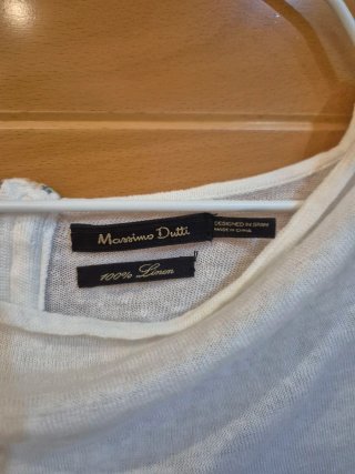 Top Massimo Dutti Lino Blanco Talla M
