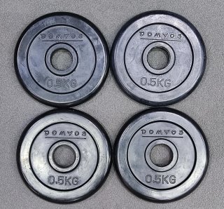 4 Discos Pesas Goma 0.5KG