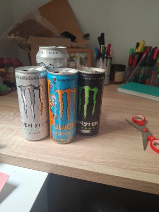 Confezione da 3 lattine Monster Energy piccole VUOTE