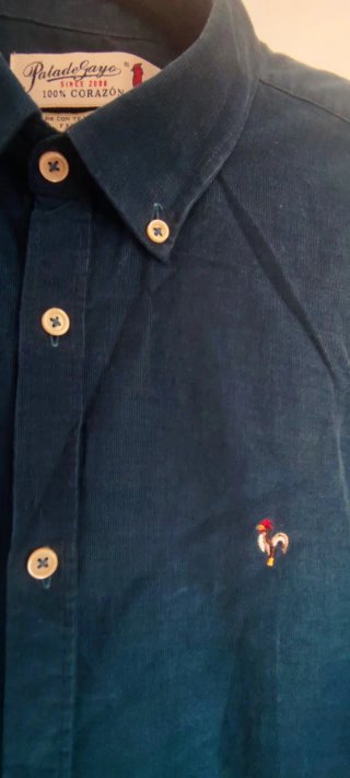 Camisa Pata de Gallo Micropana T. L 42 Azul