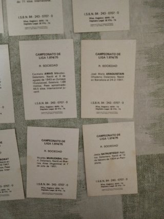 16 cromos Real Sociedad Fher 74-75 recuperados