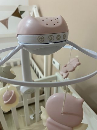 Móvil Cuna Bebé Ositos y Nubes Rosa