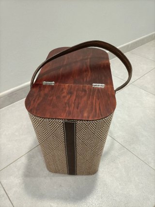 Bolso Rígido Diseño Madera y Textil