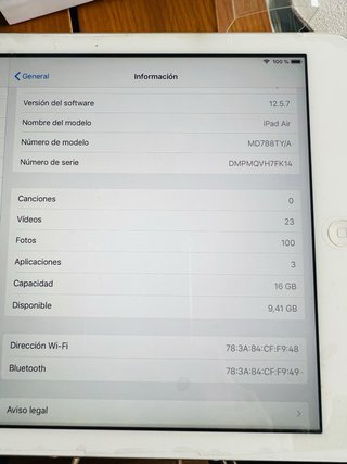 iPad Air 1ª Gen Plata