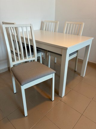 Mesa extensible y 4 Sillas Ikea EKEDALEN
