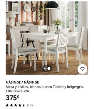 Mesa extensible y 4 Sillas Ikea EKEDALEN