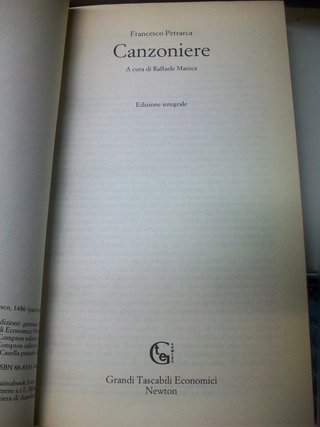 Il canzoniere - Petrarca - Manica - edizione...