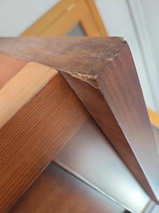 Mueble auxiliar/vitrina madera y cristal