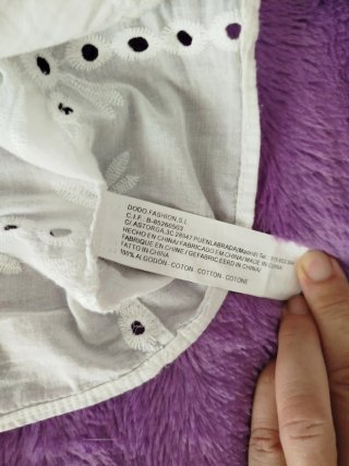 Blusa blanca mujer bordada