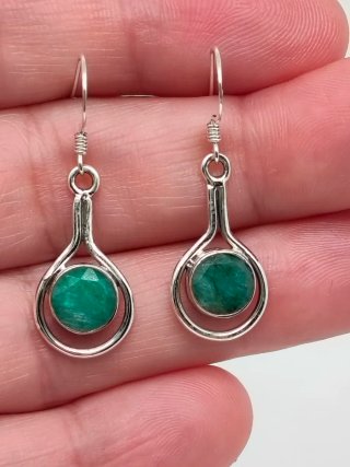 Pendientes Plata 925 y Esmeralda