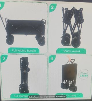 Carro Plegable Multiusos Camping Playa