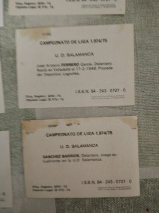 16 cromos Liga Fher 1974-75 Salamanca