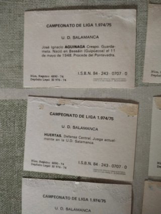 16 cromos Liga Fher 1974-75 Salamanca
