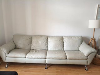 Sofá Natuzzi Piel Italiana Beige