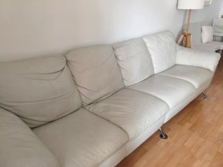 Sofá Natuzzi Piel Italiana Beige