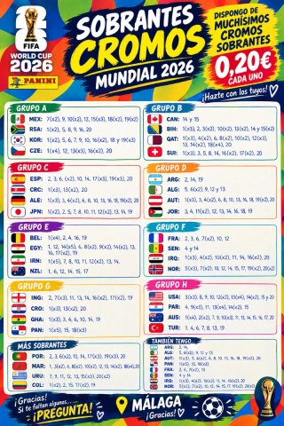 Cromos Mundial 2026 - Sobrantes