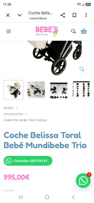 Carro de bebé beige